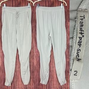Transit Par Such Silk Blend Pants Lightweight Jogger Size 2 Beige